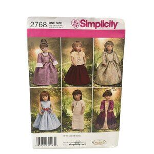 Simplicity 2768 18" Doll Clothes Sewing Pattern One Size